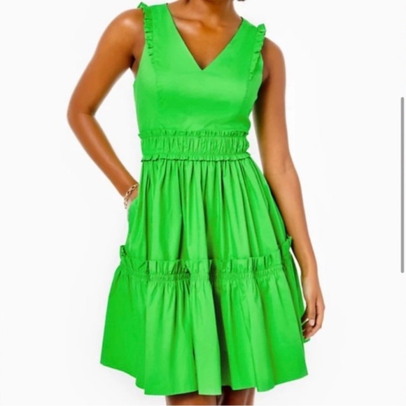 Lilly Pulitzer Celiana dress in Sprout Green Sz 16 - Picture 3 of 6